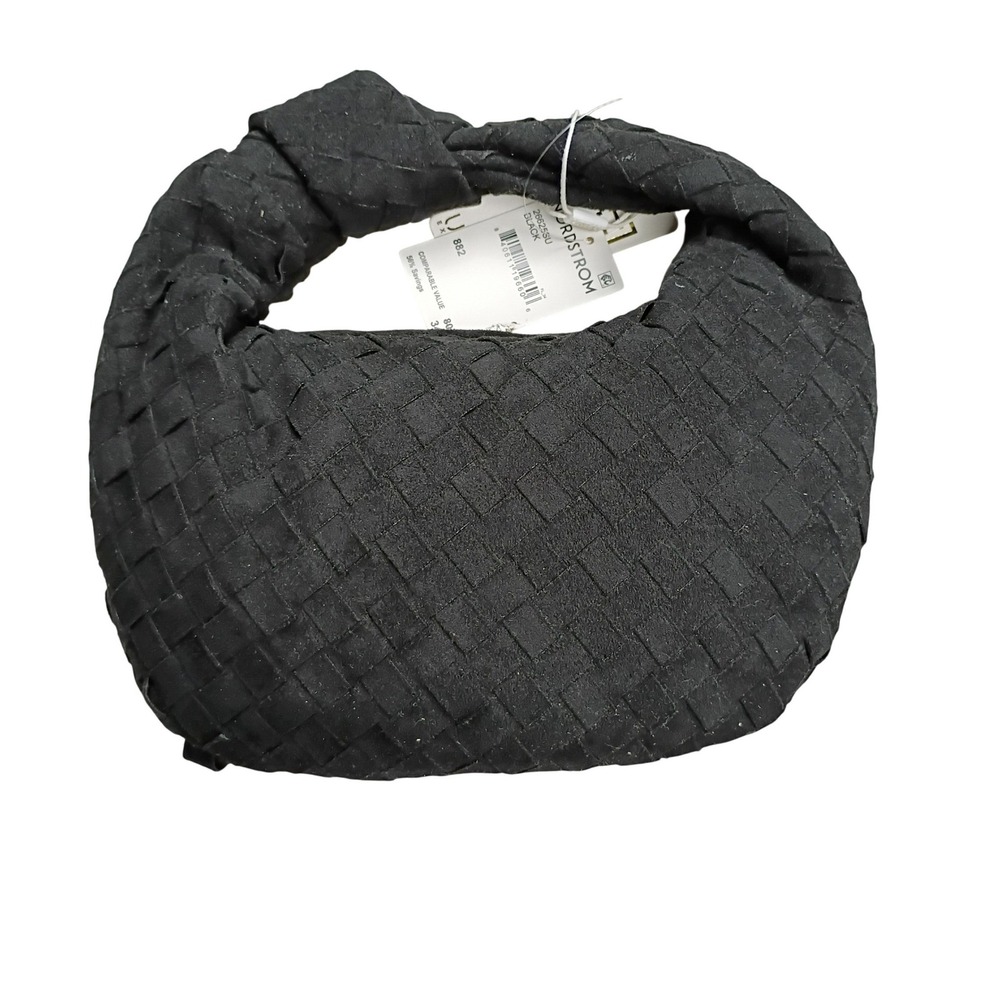 Urban Expressions‎ Woven Hobo Bag Womens Small Black New Knotted Vegan Suede